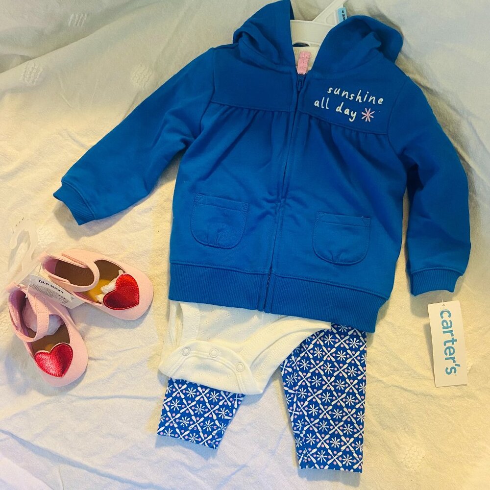 NEW w/ Tags Carter's 6mo Baby Girl Outfit + FREE Shoes
